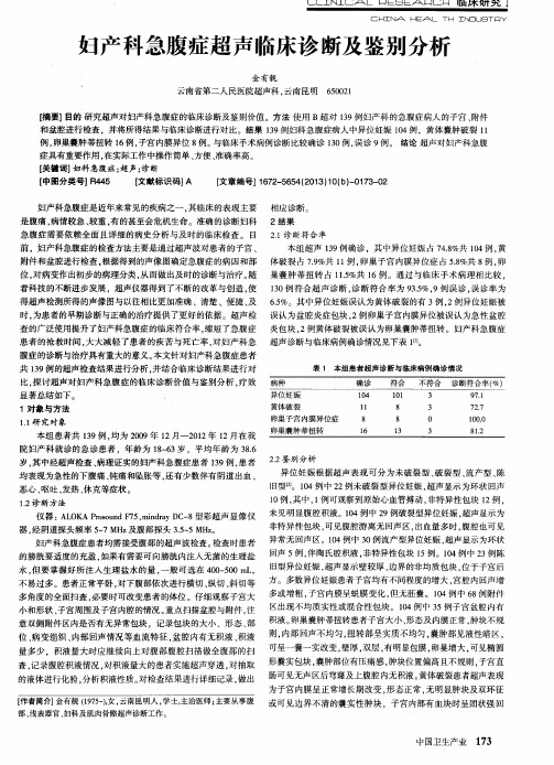 妇产科急腹症超声临床诊断及鉴别分析