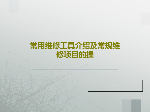 常用维修工具介绍及常规维修项目的操共44页文档