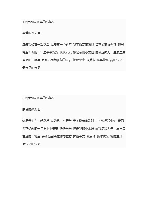 给对象拜年的小作文