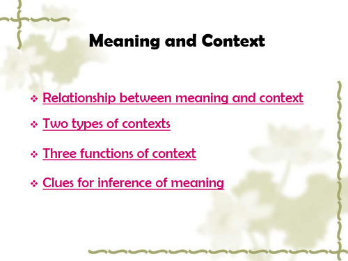 张维友词汇学chaptermeaningandcontext-ppt课件