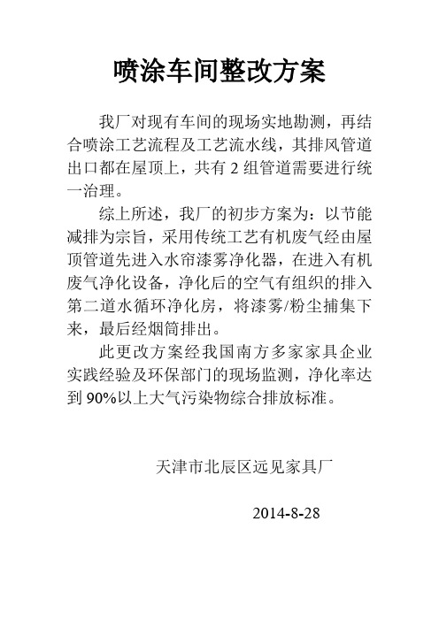 喷涂车间整改方案