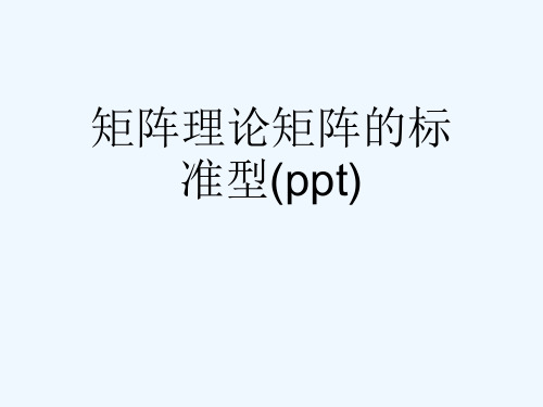 矩阵理论矩阵的标准型(ppt)