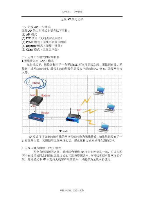 无线AP几种模式配置