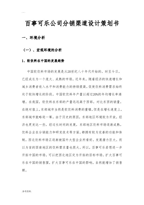 百事可乐公司分销渠道设计项目策划书