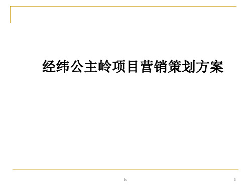 2008年经纬公主岭项目营销策划方案