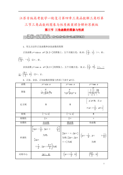 江苏专版高考数学一轮复习第四章三角函数解三角形第三节三角函数的图象与性质教案理含解析苏教版