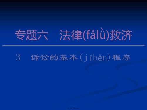 政治选修五课件专题诉讼的基本程序