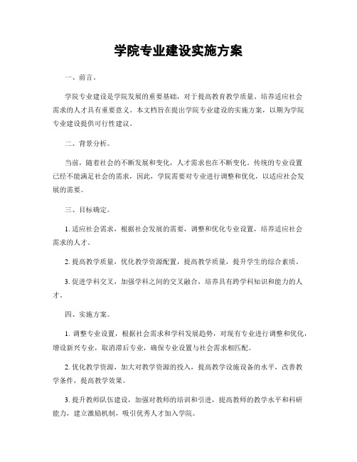 学院专业建设实施方案