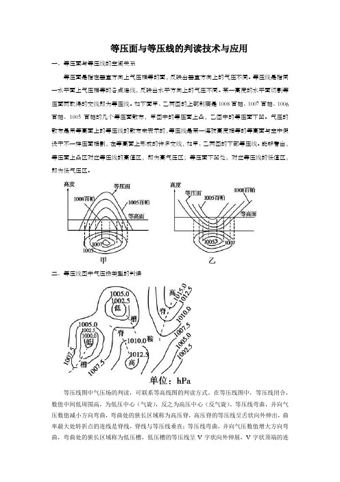 等压面与等压线的判读技术与应用