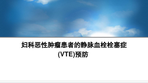 医学交流课件：妇科恶性肿瘤患者的静脉血栓栓塞症(VTE)预防