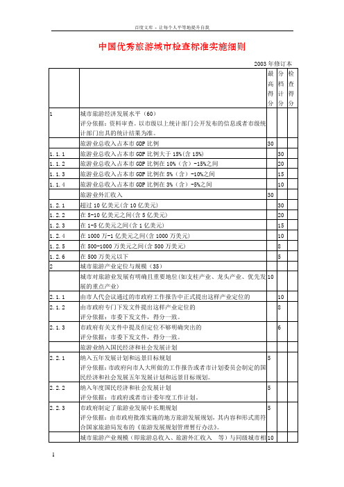 中国优秀旅游城市检查标准(修订本)