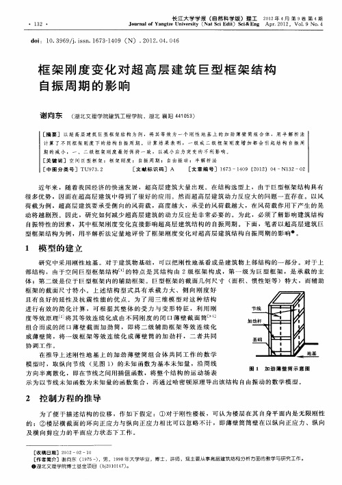 框架刚度变化对超高层建筑巨型框架结构自振周期的影响