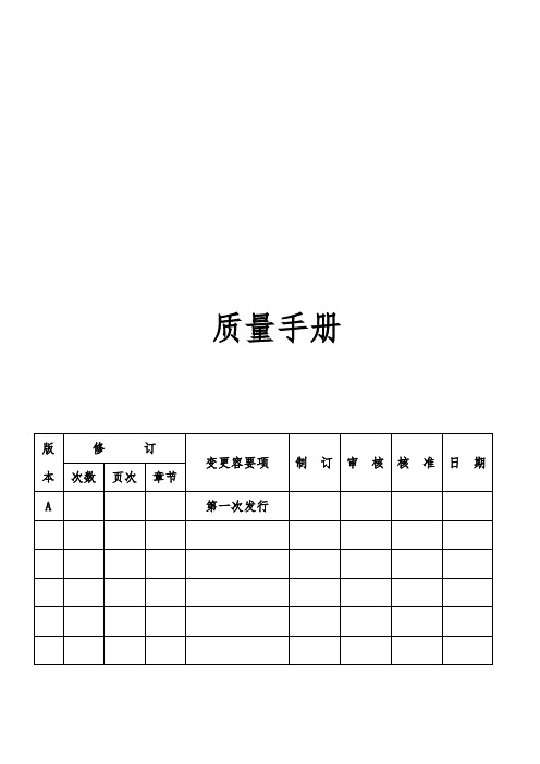 质量手册内容