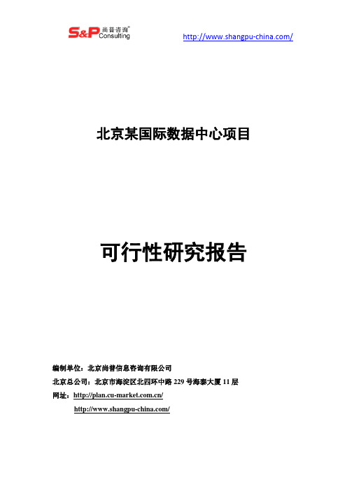 北京某国际数据中心项目可行性研究报告案例