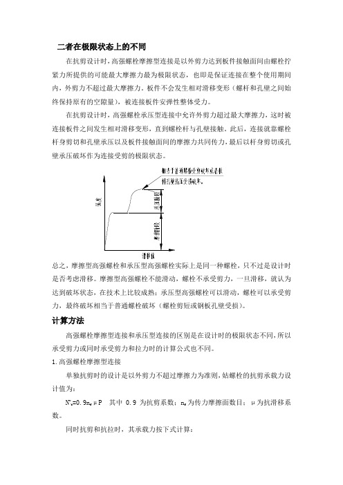 摩擦型高强螺栓与承压型高强螺栓异同