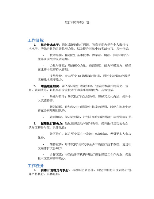 散打训练年度计划