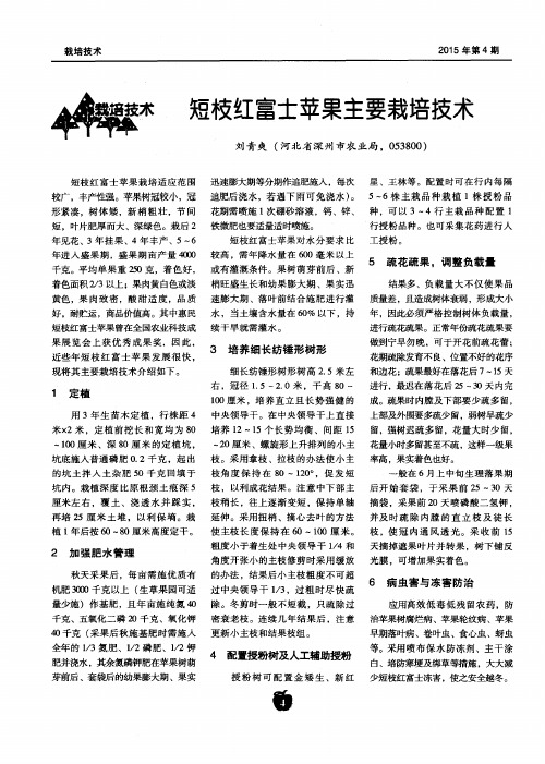 短枝红富士苹果主要栽培技术