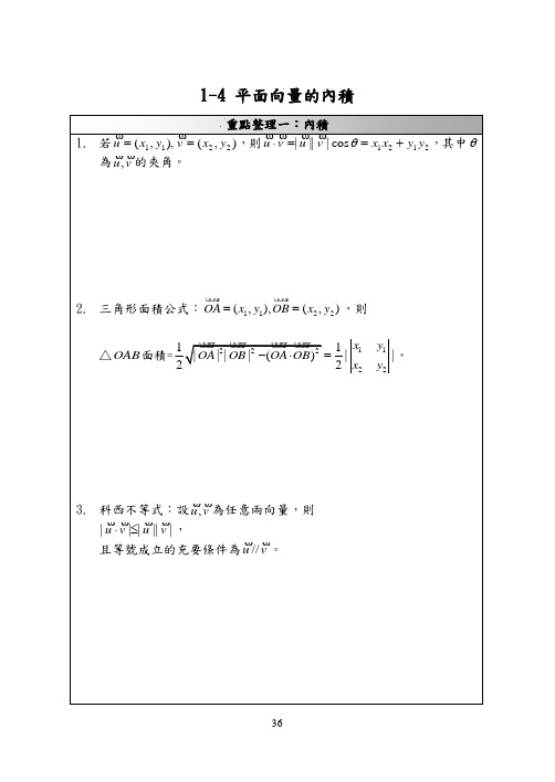 平面向量的内积