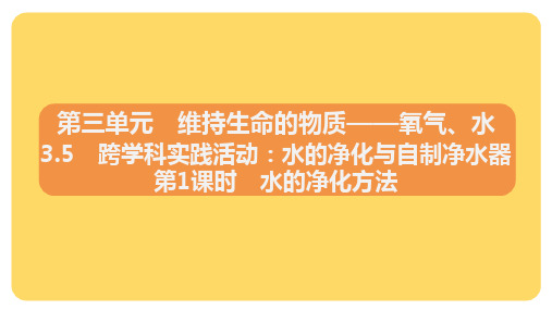 3.5.1水的净化方法课件--2024-2025学年九年级化学科粤版上册