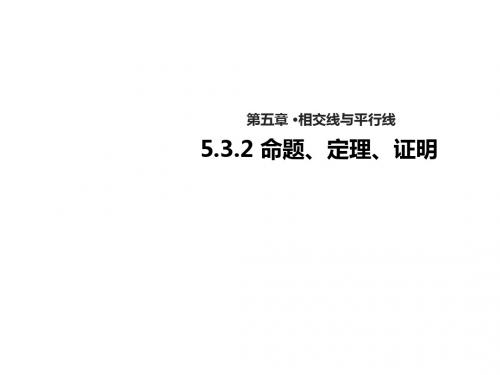 人教版七级下册数学5.3.2《命题 定理 证明》【教案优秀课件】