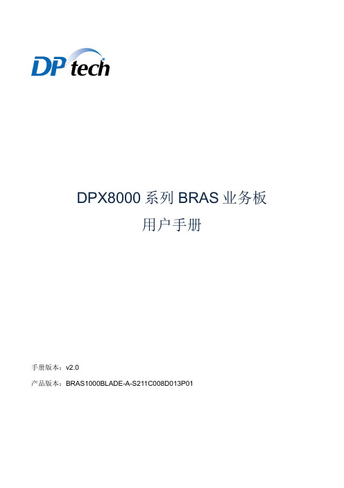 DPtech DPX8000系列BRAS业务板用户手册v2.0