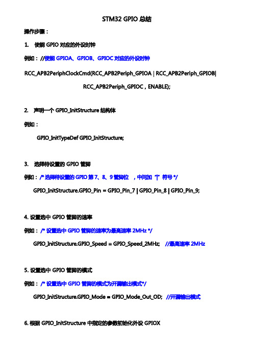 STM32的GPIO的总结