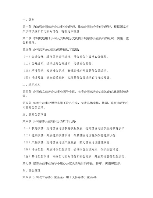 公司慈善公益管理制度