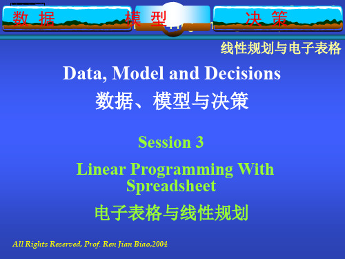 数据、模型与决策——线性规划与电子表格-精品文档64页