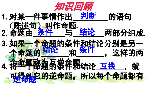 初中数学八年级上册《2.2命题与证明》PPT课件 (1)