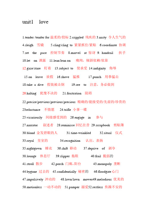 大学英语二  unit1  单词整理