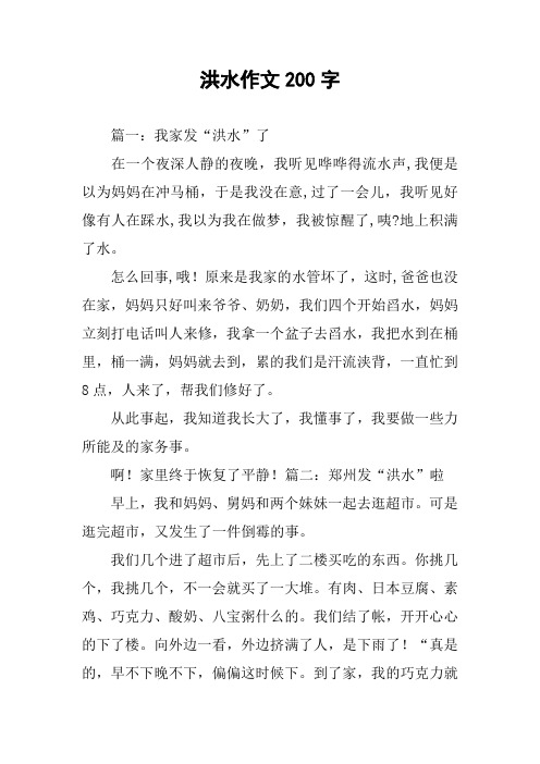 洪水作文200字
