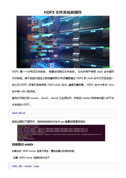 大数据分析之HDFS文件系统的操作