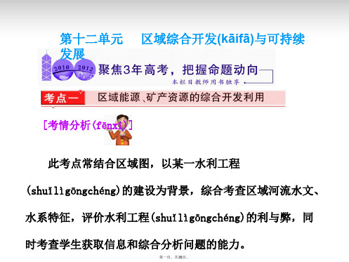 高考地理一轮复习 第十二单元 区域综合开发与可持续发展课件 鲁教版