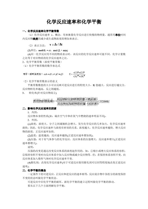 化学反应速率和化学平衡讲义     高三专题复习