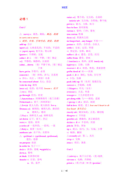 人教版_高中英语1-8册词汇表