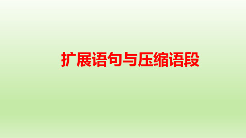 高考专题复习扩展语句与压缩语段课件52张