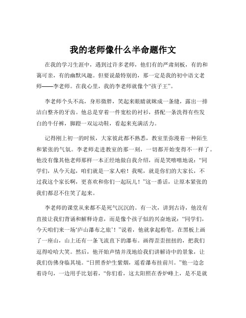 我的老师像什么半命题作文