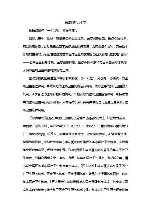 医改目标八个字