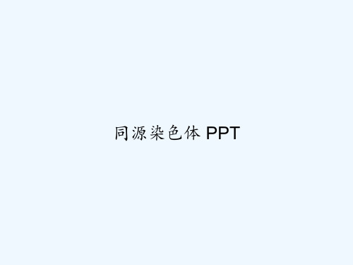 同源染色体 PPT