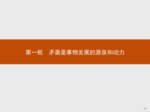 2020-2021学年政治人教版必修4课件：第九课 第一框 矛盾是事物发展的源泉和动力 