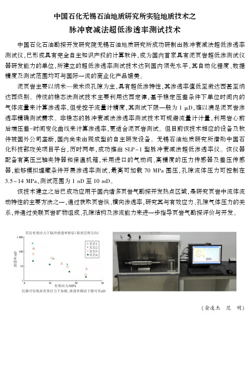 脉冲衰减法超低渗透率测试技术-石油试验地质