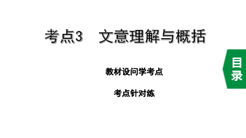 中考语文说明文阅读考点3  文意理解与概括