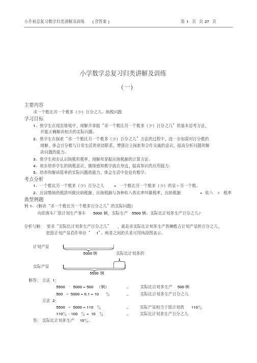 小升初总复习数学归类讲解及训练(上-含答案)