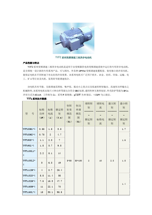 YVF2系列变频调速三相异步电动机