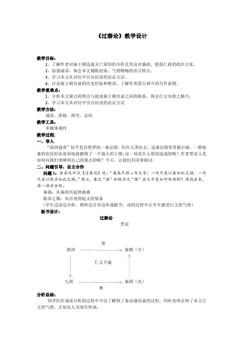 优质课一等奖高中语文必修三《过秦论》教学设计 (1)