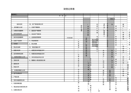 财务比率表