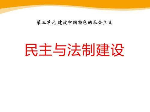 《民主与法制建设》建设中国特色的社会主义PPT精选教学课件2