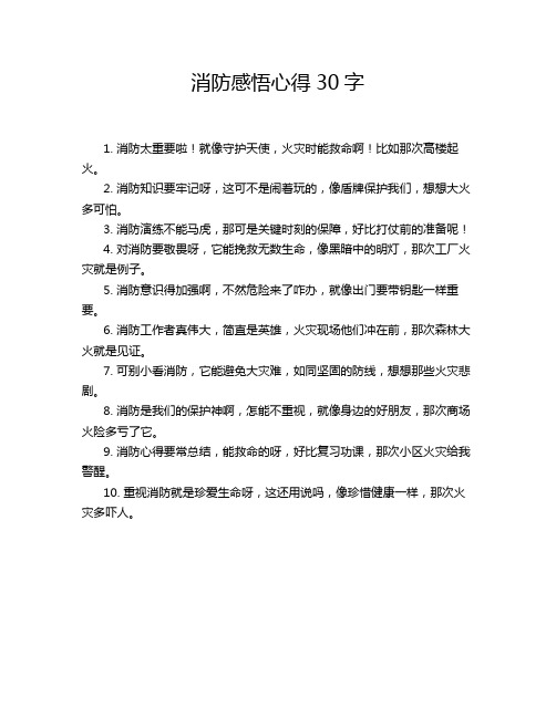 消防感悟心得30字