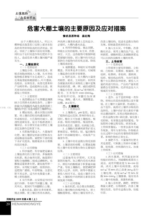 危害大棚土壤的主要原因及应对措施