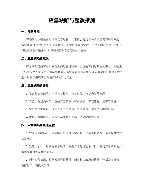 应急缺陷与整改措施